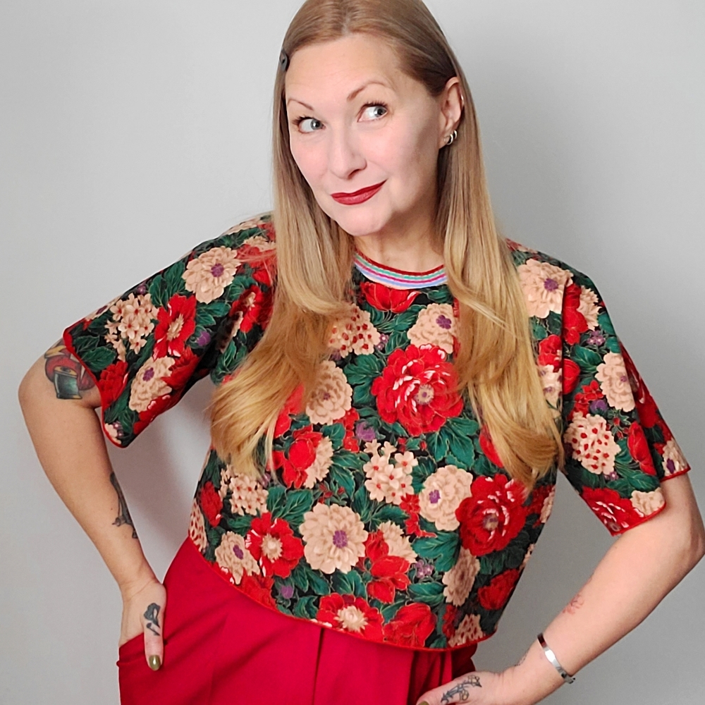 Refashioned Vintage Floral Top (M/L)